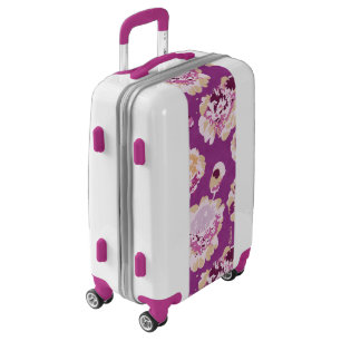 Modern abstract floral pattern customizable name luggage