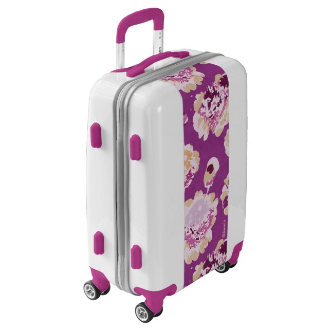 Modern abstract floral pattern customizable name luggage (Rotated Left)