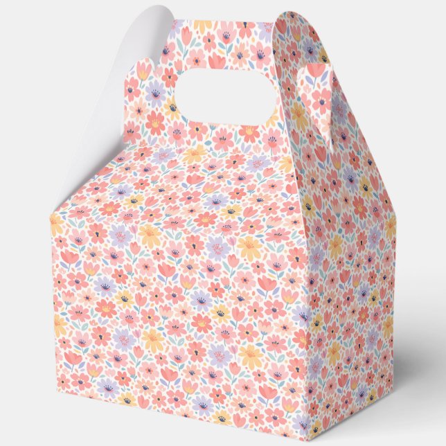Modern Abstract Floral Pattern Favor Boxes (Back)