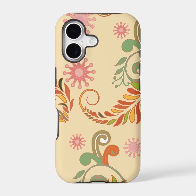 Modern Abstract Floral Pattern Iphone Case (Back)