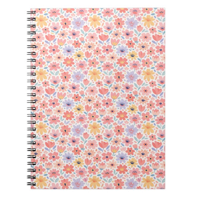 Modern Abstract Floral Pattern Notebook (Front)
