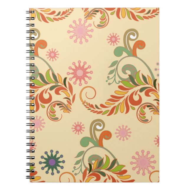 Modern Abstract Floral Pattern Notebook (Front)