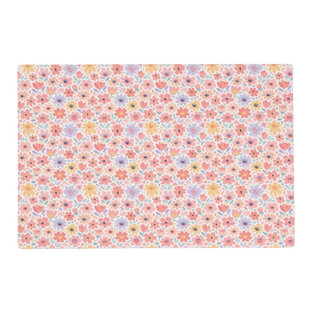 Modern Abstract Floral Pattern Placemat (Front)