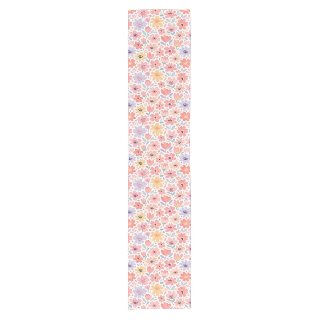 Modern Abstract Floral Pattern Short Table Runner (Front)
