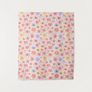 Modern Abstract Floral Pattern Tapestry