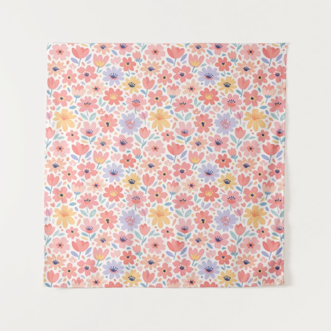 Modern Abstract Floral Pattern Tapestry (Front)