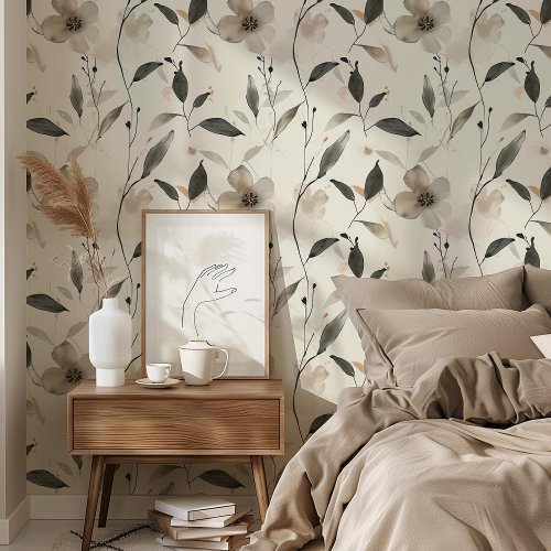 Modern Abstract Floral Peel  Stick Wallpaper Wallpaper