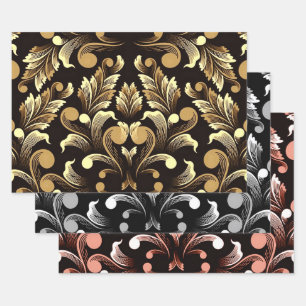 Modern Abstract Floral Wrapping Paper Sheets