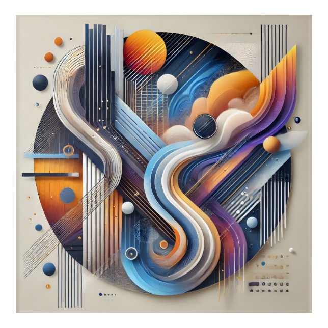 Modern Abstract Flow – 3D Geometric Wall Art 