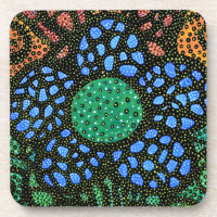 Modern Abstract Flower Beverage Coaster