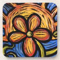 Modern Abstract Flower Coaster