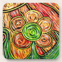 Modern Abstract  Flower Drink Coaster