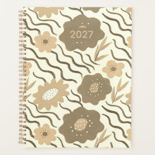 Modern Abstract Flowers Boho Wavy Planner