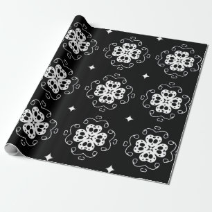 modern abstract flowers wrapping paper