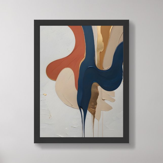 “Modern Abstract Fluid Art Canvas Framed Art (Framed Front)