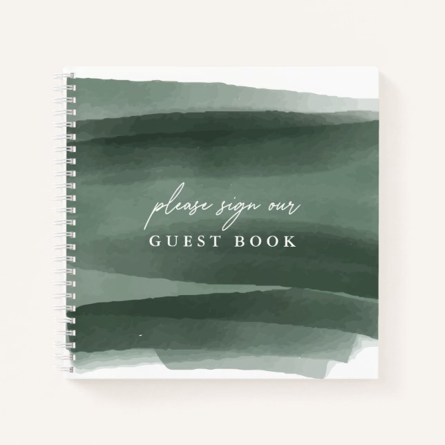 Modern Abstract Formal Wedding Guest Book (Front)