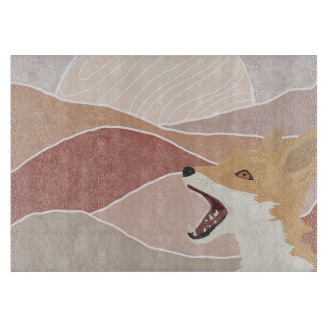 Modern Abstract Fox & The Hills  Cutting Board (Front)