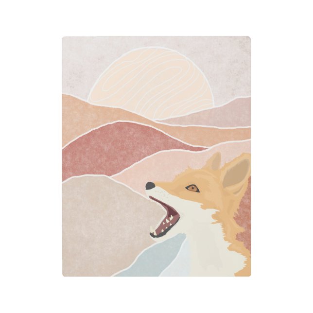Modern Abstract Fox & The Hills  Metal Print (Front)