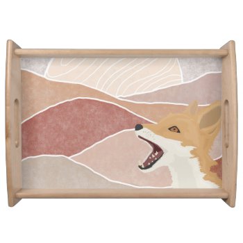 Modern Abstract Fox & The Hills   Serving Tray by ArtbyAngela at Zazzle