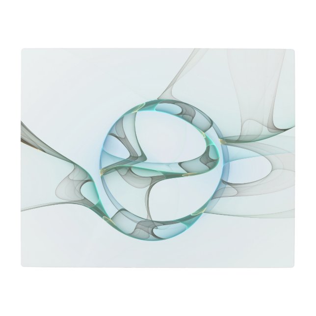 Modern Abstract Fractal Art Blue Turquoise Gray (Front)