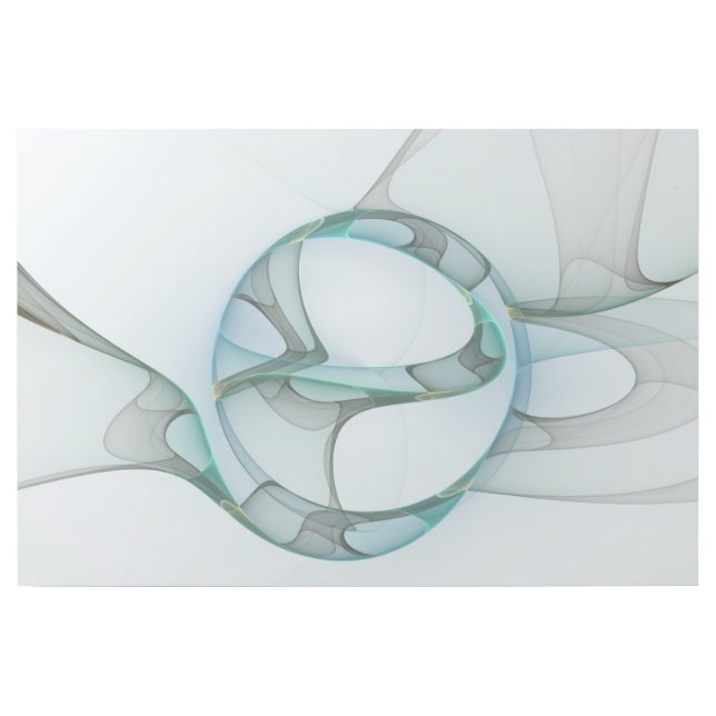 Modern Abstract Fractal Art Blue Turquoise Gray (Front)