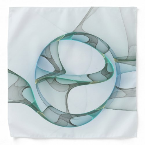 Modern Abstract Fractal Art Blue Turquoise Gray Bandana