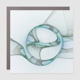 Modern Abstract Fractal Art Blue Turquoise Gray Car Magnet