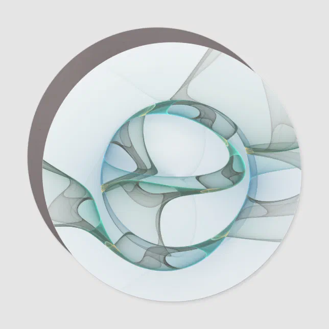Modern Abstract Fractal Art Blue Turquoise Gray Car Magnet | Zazzle