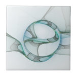 Modern Abstract Fractal Art Blue Turquoise Gray Ceramic Tile at Zazzle