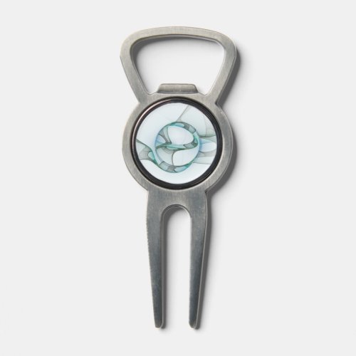 Modern Abstract Fractal Art Blue Turquoise Gray Divot Tool