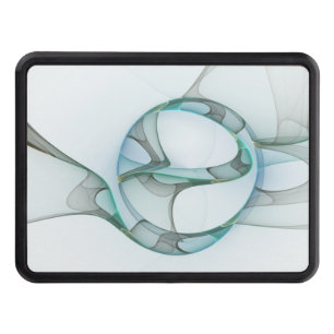Modern Abstract Fractal Art Blue Turquoise Gray Hitch Cover
