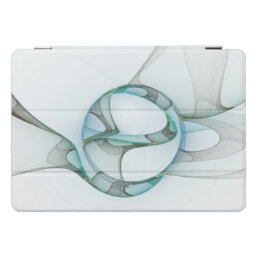 Modern Abstract Fractal Art Blue Turquoise Gray iPad Pro Cover