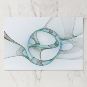 Modern Abstract Fractal Art Blue Turquoise Gray Paper Pad