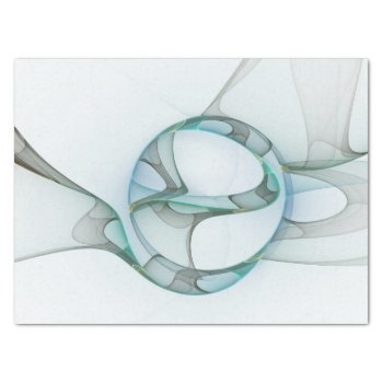 Modern Abstract Fractal Art Blue Turquoise Gray Tissue Paper by GabiwArt at Zazzle