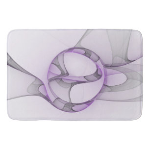 Modern Abstract Fractal Art Lavender Gray Bath Mat
