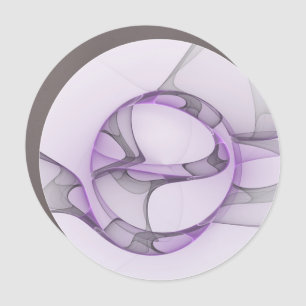 Modern Abstract Fractal Art Lavender Gray Car Magnet