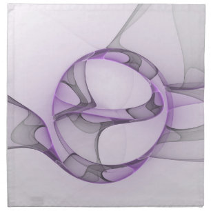 Modern Abstract Fractal Art Lavender Gray Cloth Napkin
