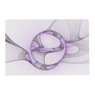 Modern Abstract Fractal Art Lavender Gray Placemat