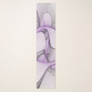 Modern Abstract Fractal Art Lavender Gray Scarf