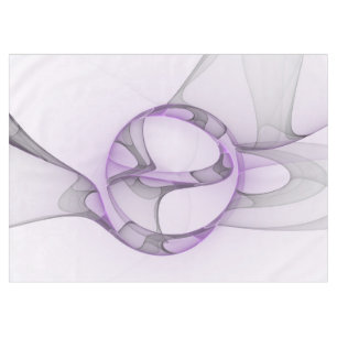 Modern Abstract Fractal Art Lavender Gray Tablecloth