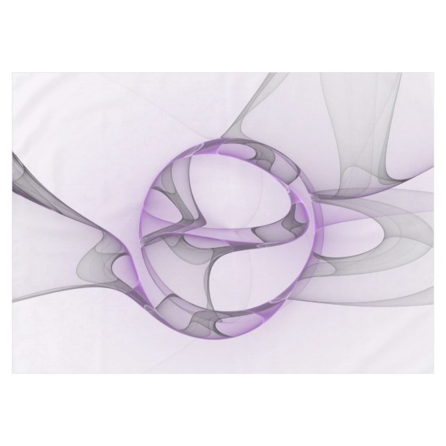 Modern Abstract Fractal Art Lavender Gray Tablecloth (Front (Horizontal))