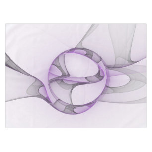 Modern Abstract Fractal Art Lavender Gray Tablecloth
