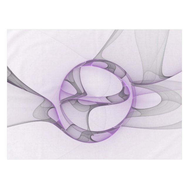 Modern Abstract Fractal Art Lavender Gray Tablecloth (Front (Horizontal))