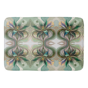 Modern Abstract Fractal Colorful Fantasy floral Bath Mat