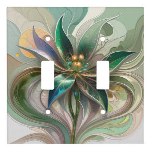 Modern Abstract Fractal Colorful Fantasy floral Light Switch Cover