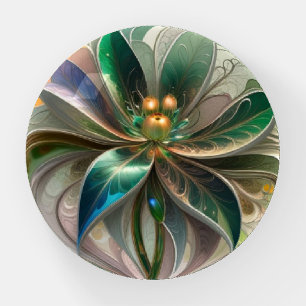 Modern Abstract Fractal Colorful Fantasy floral Paperweight