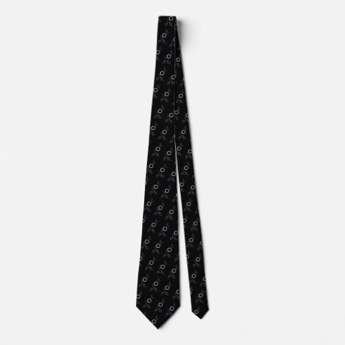 Modern Abstract Fractal Pattern Black Background Neck Tie