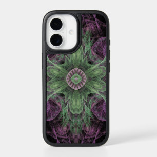 Modern Abstract Fractal Purple and Green Design iPhone 17 Case