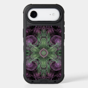 Modern Abstract Fractal Purple and Green Design iPhone 17 Air Case