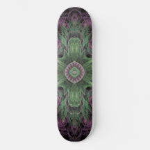 Modern Abstract Fractal Purple and Green Design